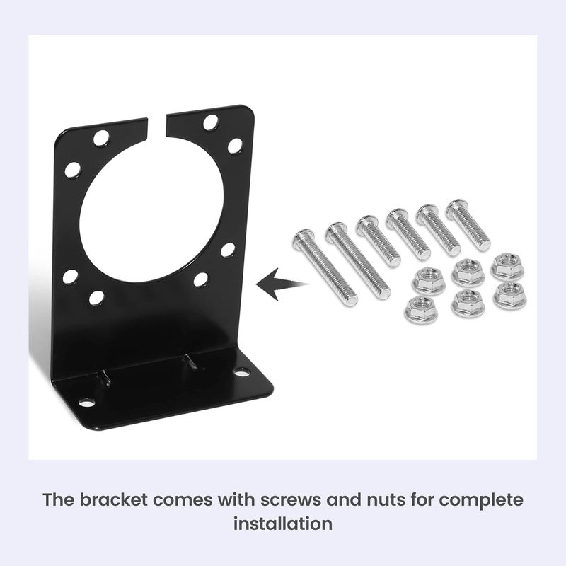 Oyviny 7 Way RV Blade Trailer Socket Mounting Bracket, Metal Mounting Bracket for General Use, Metal Hardware Screws and Nuts Included - Image 4
